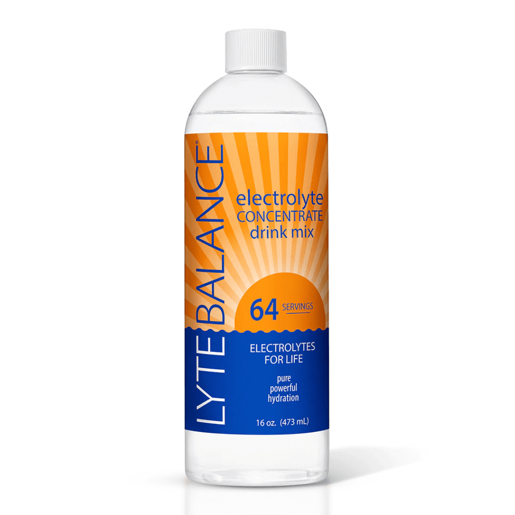 A bottle of Lyte Balance Electrolyte Concentrate Drink Mix against a white background